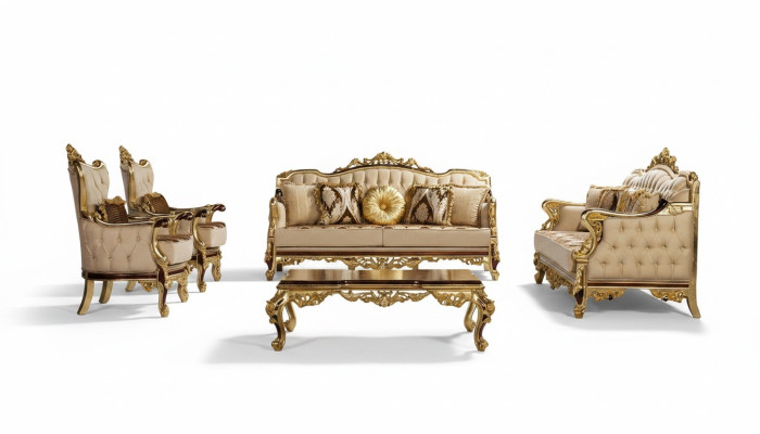 Sofá conjunto 3+3+1+1 Mesa de centro Sofá Sofás Sillón Juego de muebles de salón Set de sofás de 5 piezas