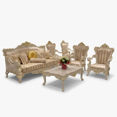Sofá 3 plazas + 1 + 1 Juego de mesa de café Sofá Sillón Sofás Nuevo Set 4 piezas