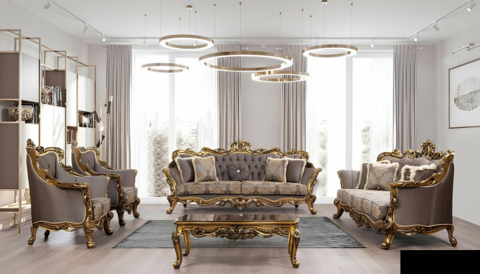 Set de lujo de 5 piezas Conjunto de sofá 3+3+1+1 Mesa de café Sofá Sofás Sillón