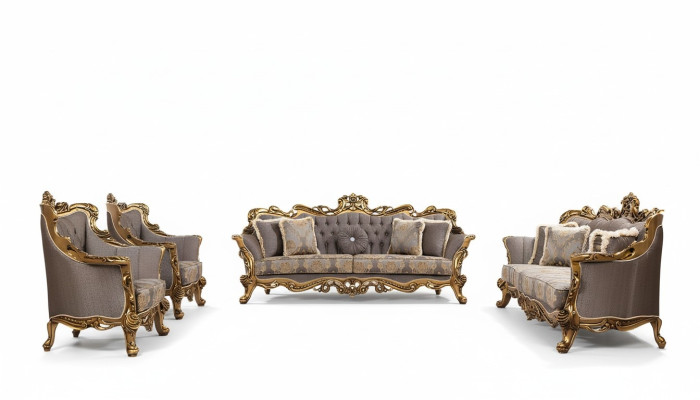 Set de lujo de 5 piezas Conjunto de sofá 3+3+1+1 Mesa de café Sofá Sofás Sillón