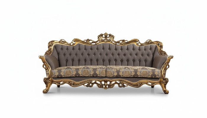 Sofá de tres plazas 3 plazas Sofá cama Sofás Sillón Asiento Tela Estilo Barroco