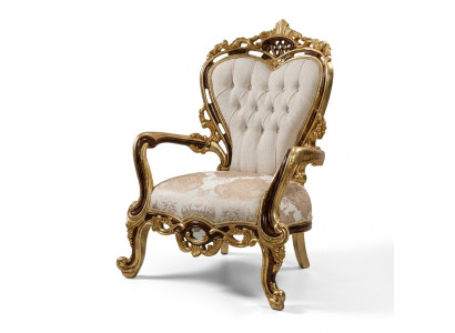 Sillón orejero Lujo Diseño Tapizado Sofá Sofá Chesterfield Textil Oro Nuevo