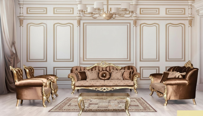 Sofá conjunto de sofás 3+3+1+1 Mesa de centro Sofá Sofás Sillón Conjunto de lujo Set de 5 piezas
