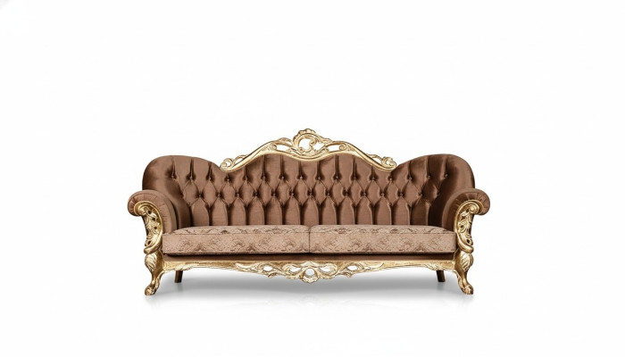 Sofá de tres plazas de lujo estilo Barroco y Rococó Tapizado en tela conjunto de sofás y sillones muebles de estilo.