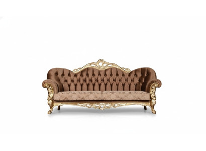 Sofá de tres plazas de lujo estilo Barroco y Rococó Tapizado en tela conjunto de sofás y sillones muebles de estilo.