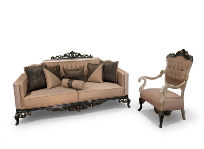 Set de tapicería de lujo: juego de sofá 3+1 asientos, sofá, sofás, sillón de tela de 2 piezas.