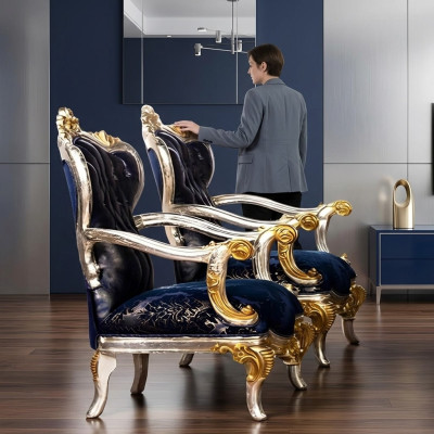 Sillón Concepto de sillón Alas diseño Tapizado Sofá Couch Barroco Asiento Estilo 1 Plaza Textil