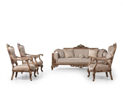 Conjunto de sofá sillón sofá 3+1+1 asiento Grupo de lujo Barroco Rococó muebles