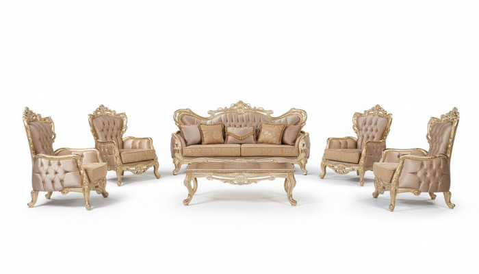 Conjunto de sofás 3+3+1+1 mesa de centro sofá sillón sofás relax lujo set de 5 piezas