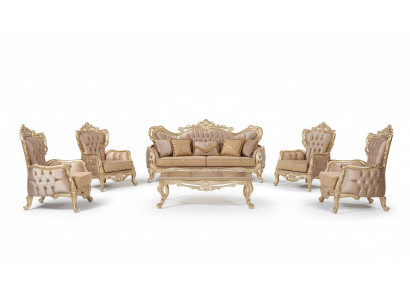 Conjunto de sofás 3+3+1+1 mesa de centro sofá sillón sofás relax lujo set de 5 piezas