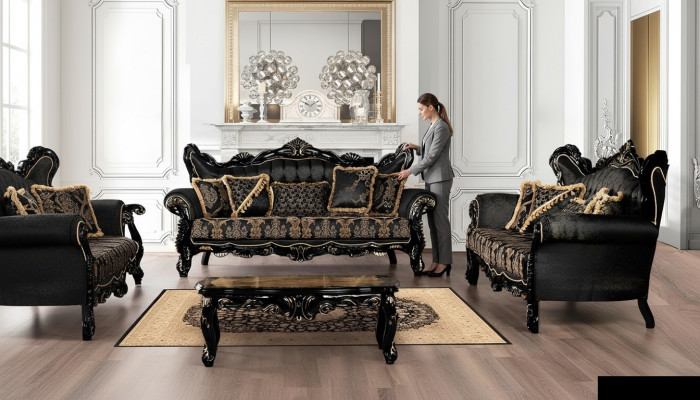 Sofá conjunto de 3+3 plazas, sofá, sillón, sofás, conjunto de lujo, set de tela de poliéster nuevo.