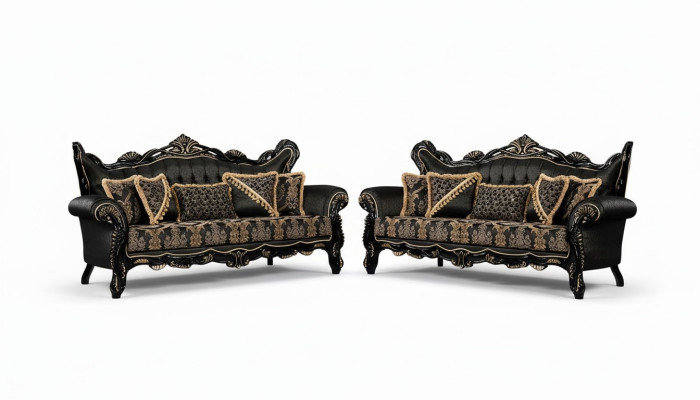 Sofá conjunto de 3+3 plazas, sofá, sillón, sofás, conjunto de lujo, set de tela de poliéster nuevo.