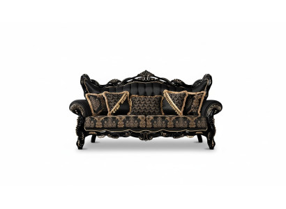 Sofá tres plazas sofá 3 plazas sillón tela barroco rococó muebles de 232 cm.