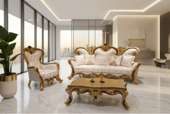 Conjunto de sofás, juego de sofás 3+1 plazas Sofá Sillón Sofás Grupo de tela Sala de estar Nuevo.