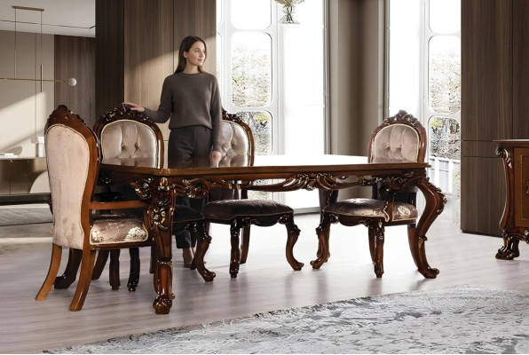 Mesa mesa de comedor mesa de comedor sala de madera mesas barrocas comedor mesa de lujo muebles nuevos