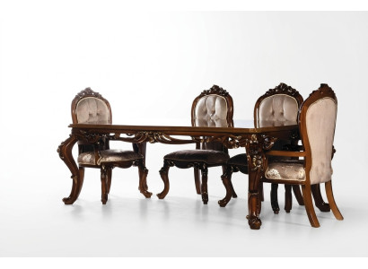 Conjunto de mesa y silla de lujo para comedor de 5 piezas de madera.