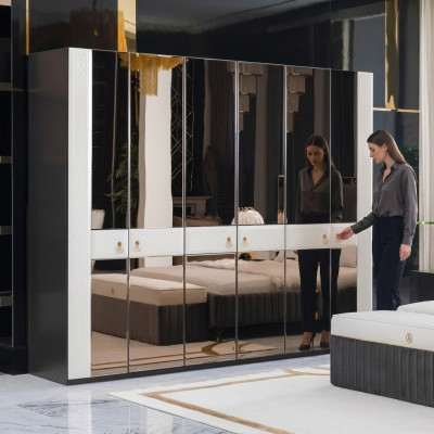 Armario de dormitorio de madera muebles de estilo italiano armarios guardarropa nuevo