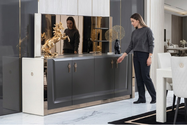 Conjunto de muebles Nuevo 2 piezas. Cómoda espejo armario lujo estante consola