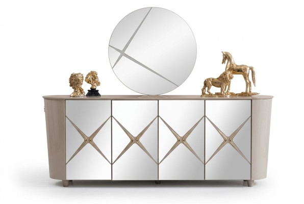 Cómoda de estilo italiano Cómodas Doradas Aparadores de Madera Maciza Muebles Cómodas