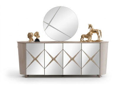Cómoda de estilo italiano Cómodas Doradas Aparadores de Madera Maciza Muebles Cómodas