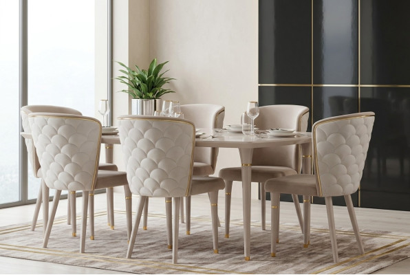 Comedor conjunto de 6 sillas, conjunto de sillas de comedor, conjunto de muebles de grupo de comedor con respaldo.