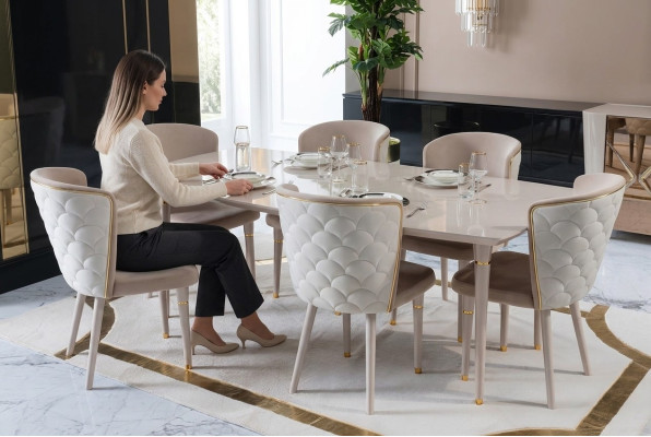 Mesa de comedor Mesa Mesas Moderno Madera Comer Comedor Diseño Estilo italiano Nuevo