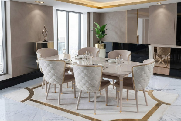 Mesa de comedor Mesa Mesas Moderno Madera Comer Comedor Diseño Estilo italiano Nuevo