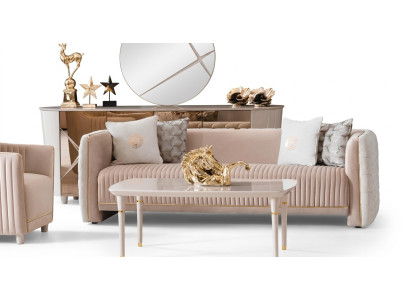 Sofá de lujo de tres plazas asiento Sofás Sala de estar Muebles 3 plazas Diseño italiano