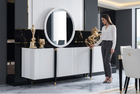 Cómoda estante consola mueble aparador Estilo italiano cómoda armario de lujo