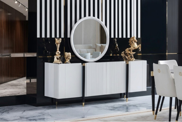 Cómoda estante consola mueble aparador Estilo italiano cómoda armario de lujo