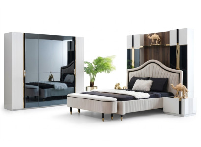 Juego de dormitorio de 3 piezas cama 2 mesitas de noche Estilo Muebles italianos Nuevo
