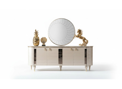 Cómoda Espejo Madera Conjunto de cómoda Moderno Armario Consola Muebles Nuevo Conjunto de 2 piezas