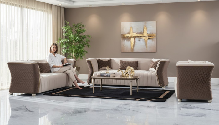 Conjunto de sofás de tres plazas sofás sofás sofá de lujo 3+3 Conjunto de muebles de salón sofá acolchado