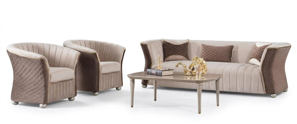 Conjunto de sofás tapizados Sofá de diseñador Sofá conjunto de 3+1+1 plazas Tela de sofá