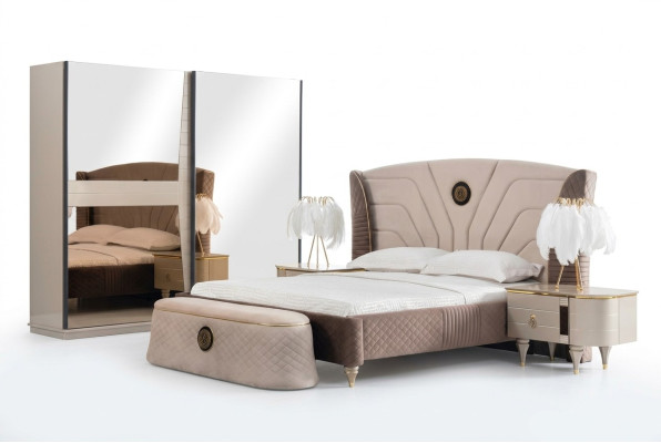 Camas cama doble hotel marco doble de madera muebles cama acolchada diseño de lujo