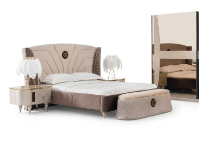 Dormitorio cama doble de 160x200 cm, cama de lujo, 2 mesitas de noche, juego de 3 piezas, camas nuevas