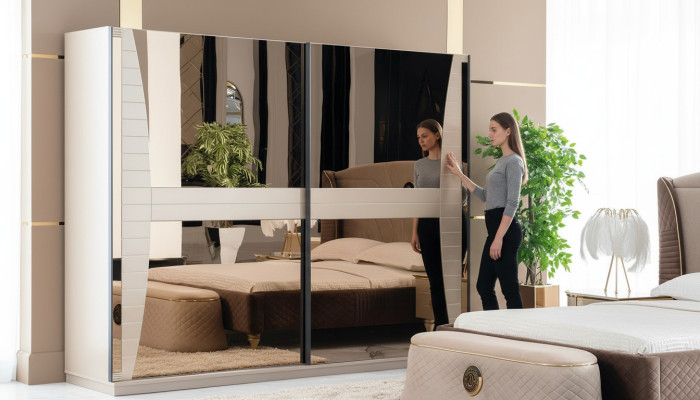Armarios de dormitorio Armario de lujo Madera Armarios modernos