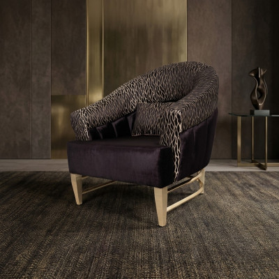Silla de diseño de lujo en tela para sala de estar, estilo italiano, muebles de salón, sillón.