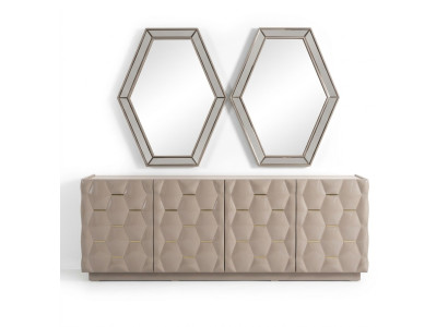 Mueble aparador espejo aparador armario de 3 piezas mesa consola diseño elegante de madera.