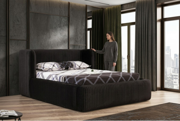 Camas Dormitorio Moderno Marco de Cama Nuevo Cama Tapizada Diseño Lujo Muebles Dobles