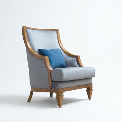 Moderno sillón gris de tela, un solo asiento de cuero, 1 plaza, salón, nuevo.