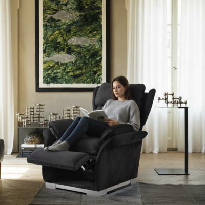 Sillón para televisión multifuncional de relajación estilo italiano, tapizado moderno nuevo.