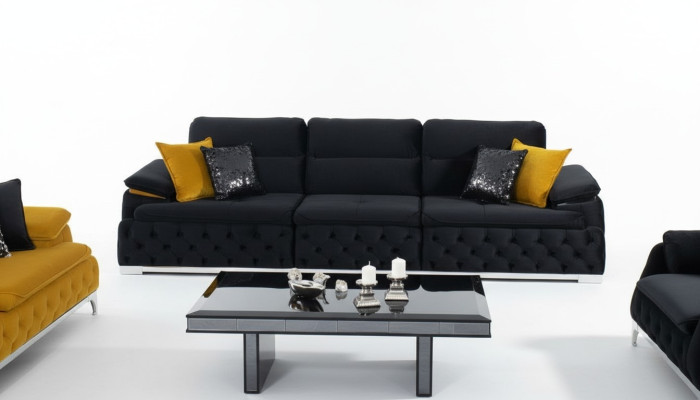 Estilo italiano Sofá Tapizado Sofá Triple de 4 Plazas Muebles Sofás