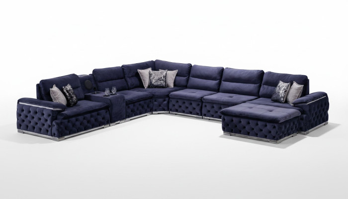 Sofá esquinero en forma de U Chesterfield, muebles de salón de estilo italiano.