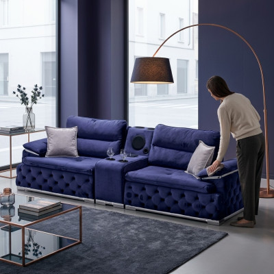Chesterfield Sofas Sofás Tapizados de 4 Plazas Diseño Lila xxl Gran Sofá Sofá