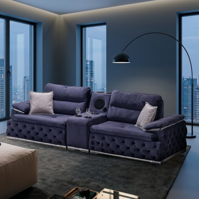 Chesterfield Sofas Sofás Tapizados de 4 Plazas Diseño Lila xxl Gran Sofá Sofá