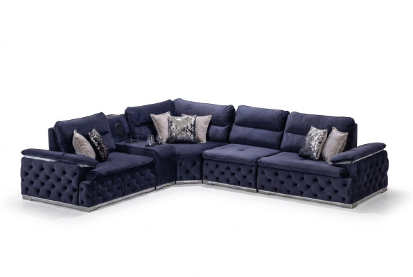 Diseño sofá esquinero de tela en forma de L Estilo moderno Muebles tapizados Grupo de sala de estar