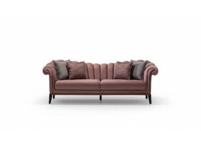 Estilo italiano Sofá de salón de 2 plazas Tela rosa Nuevo