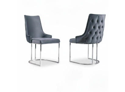 Silla de comedor tapizada sin apoyabrazos de lujo para sala de estar