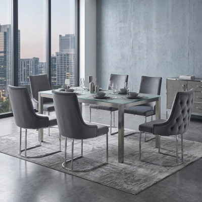 Sillas de comedor Chesterfield sillón moderno, juego de 6 sillas, grupo nuevo